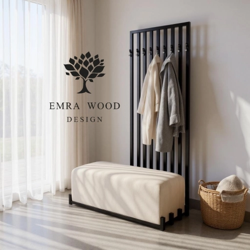 Ławka Metalowa Tapicerowana Cappucino Z Wieszakiem LGM-225 Rozmiary od 50 cm do 200 cm