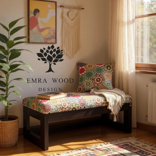 Ławka Szafka Pufa Tapicerowana Siedzisko Gładkie Hexagony Mandala LGS-27 Rozmiary od 50 cm do 200 cm