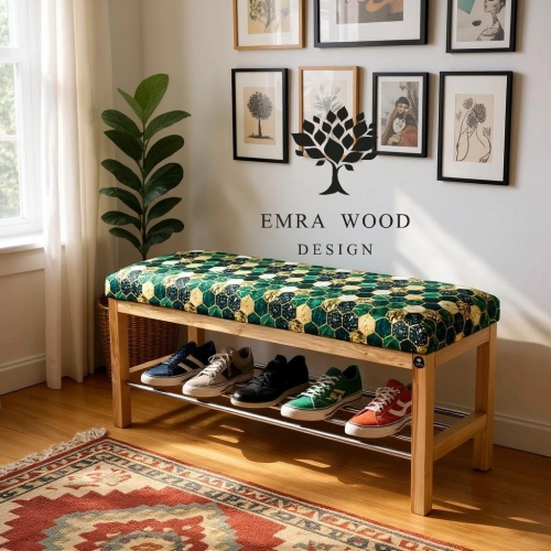 Ławka tapicerowana do przedpokoju siedzisko gładkie - Model: LGS-110