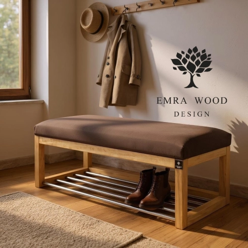 Ławka Pufa Tapicerowana Siedzisko Gładkie Brązowy LPG-4 Rozmiary od 50 cm do 200 cm