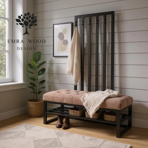 Ławka Pikowana Strong 05 z Wieszakiem - Styl Industrialny Model: LGM-566