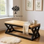 Ławka Metalowa Loft Siedzisko Drewno Lite Dąb LM-45 Rozmiary od 50 cm do 200 cm