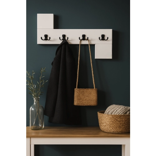 WDC-35 WIESZAK ŚCIENNY DREWNIANY BIAŁY LITE Dąb Olcha Rozmiar od 30 do 120 cm