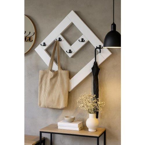 WDC-39 WIESZAK ŚCIENNY DREWNIANY BIAŁY Dąb Olcha Rozmiar od 60 do 70 cm