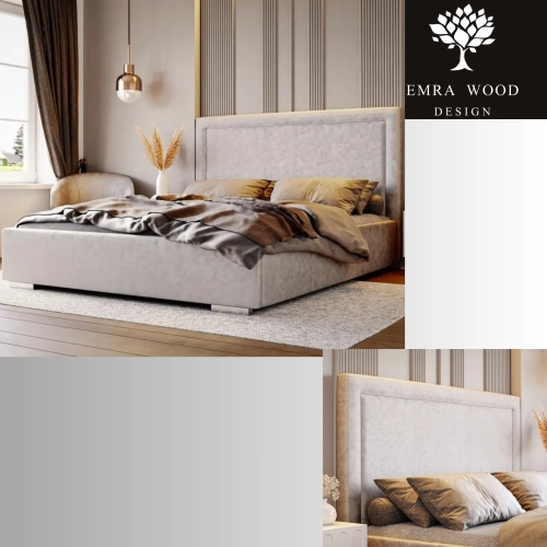 Łóżko tapicerowane z pojemnikiem Silje Wezgłowia 110 cm