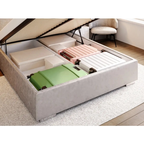 Łóżko tapicerowane z pojemnikiem Silje Wezgłowia 110 cm