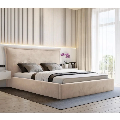 Łóżko tapicerowane z pojemnikiem Sofia z poduchowym wezgłowiem Wezgłowia 110 cm