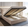 Łóżko tapicerowane z pojemnikiem Sofia z poduchowym wezgłowiem Wezgłowia 110 cm