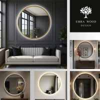 Okrągłe lustra LED w ramie