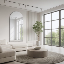 Lustro LUNARO półokrągłe dekoracyjne nowoczesne do salonu holu łazienki