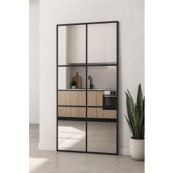 Lustro ICE LOFT – loftowe lustro ze szprosami 6-kwater | industrialne duże lustro do przedpokoju, salonu, garderoby