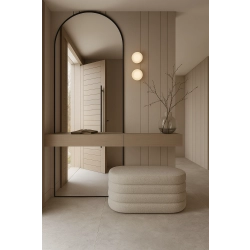 Lustro PORTO ARCH półowalne do toaletki – nowoczesne lustro z matową czarną ramą MDF