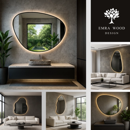 Lustra LED o nieregularnym kształcie w ramie