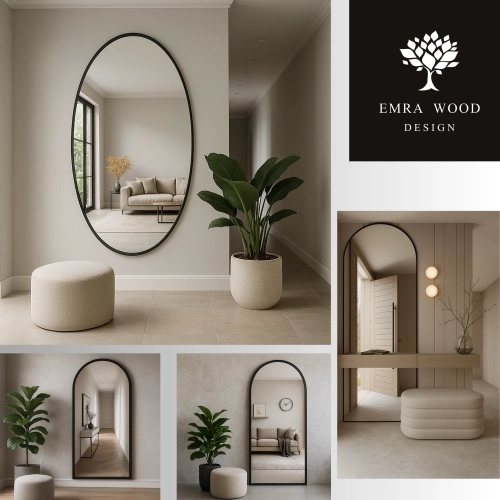 Lustra bez podświetlenia owalne w ramie