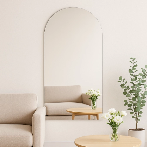 Lustro LUNARO półokrągłe dekoracyjne nowoczesne bez ramy do salonu holu łazienki