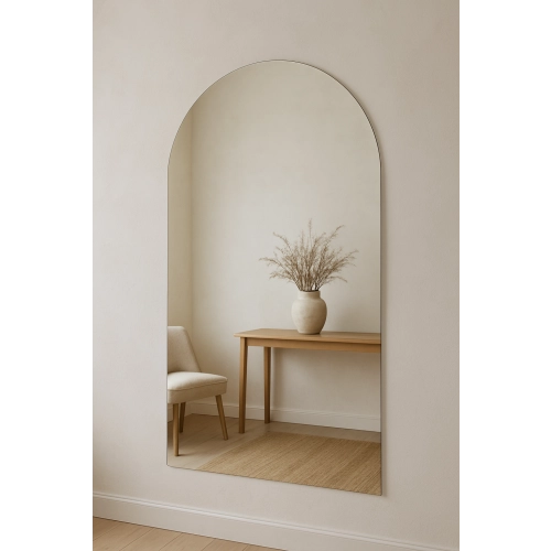 Lustro LUNARO półokrągłe dekoracyjne nowoczesne bez ramy do salonu holu łazienki