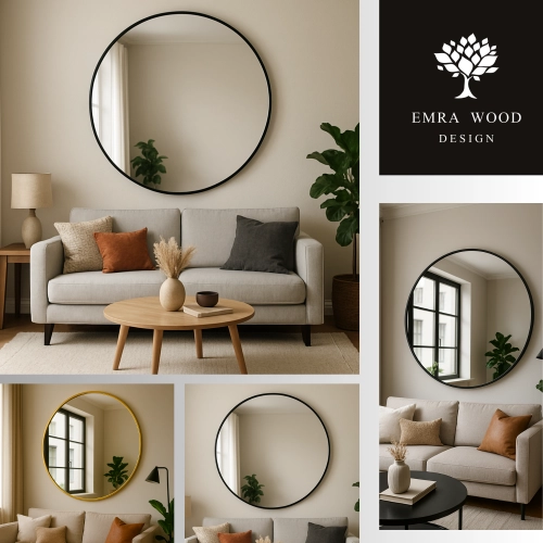 Lustra bez podświetlenia okrągłe w ramie