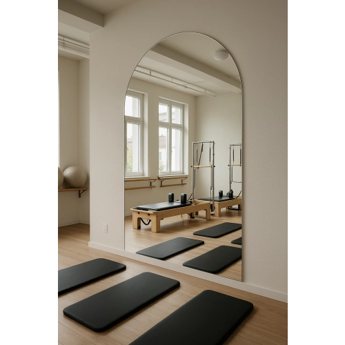 Lustro LUNARO półokrągłe dekoracyjne nowoczesne bez ramy do salonu holu łazienki