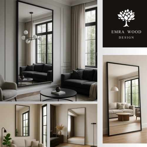 Lustra bez podświetlenia prostokątne w ramie