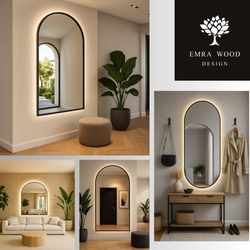 Owalne lustra LED w ramie