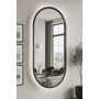 Lustro VELVET OVAL – Owalne Lustro w Matowej Czarnej Ramie MDF z podświetleniem LED do Sypialni, Przedpokoju i Salonu Biura