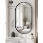 Lustro VELVET OVAL – Owalne Lustro w Matowej Czarnej Ramie MDF do Sypialni, Przedpokoju i Salonu