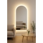 Lustro LUNARO LED półokrągłe nowoczesne dekoracyjne z podświetleniem
