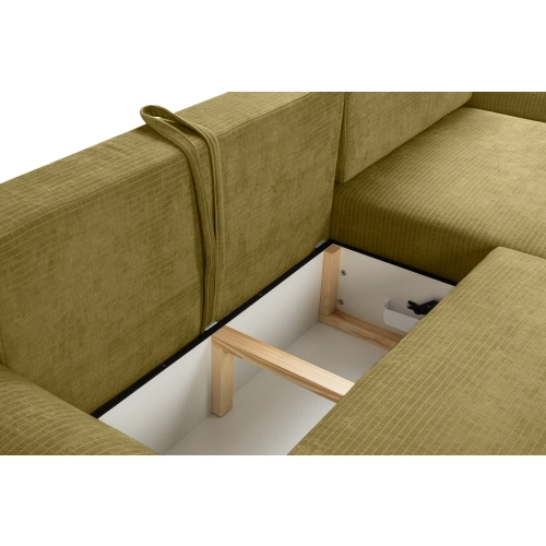 Narożnik z funkcją spania NABOO Tkanina Perla 65