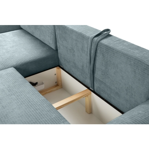 Narożnik z funkcją spania NABOO Tkanina Perla 45