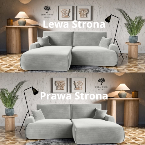 Narożnik z funkcją spania NABOO Tkanina Perla 25