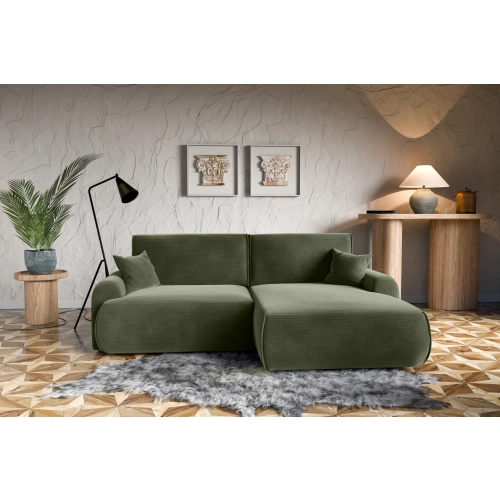 Narożnik z funkcją spania NABOO Tkanina Perla 55