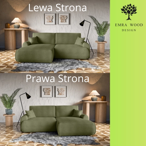 Narożnik z funkcją spania NABOO Tkanina Coral 25