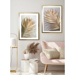 OBRAZ ZŁOTY LIŚĆ PALMY I Rama Złota