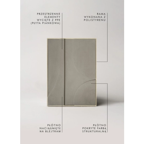 OBRAZ 3D RELIEF NO3 VINTAGE KHAKI