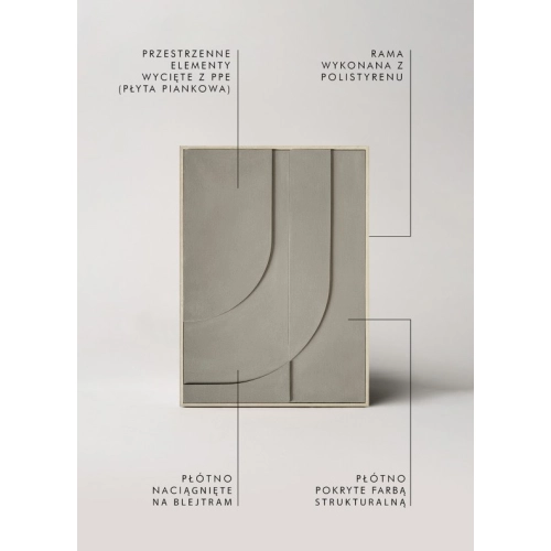 OBRAZ 3D RELIEF NO1 VINTAGE KHAKI