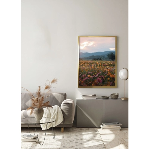 OBRAZ ŁĄKA PEŁNA KWIATÓW Rama Złota