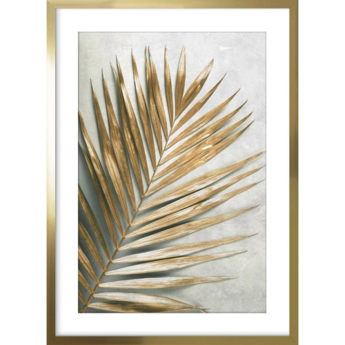OBRAZ ZŁOTY LIŚĆ PALMY I Rama Złota