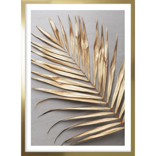 OBRAZ ZŁOTY LIŚĆ PALMY II Rama Złota