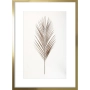 OBRAZ POJEDYNCZY LIŚĆ PALMY Rama Złota