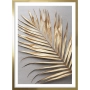 OBRAZ ZŁOTY LIŚĆ PALMY II Rama Złota