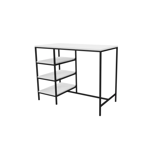 Zestaw Barowo - Jadalniany z Metalu , Blat Biały Płyta MDF  Stół +2 Taborety Model  ZETS-22