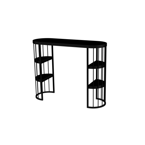 Zestaw Barowo - Jadalniany z Metalu , Blat Czarny Płyta MDF  Stół +2 Taborety Model  ZETS-35