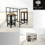 Zestaw Barowo - Jadalniany z Metalu , Blat Biały Płyta MDF  Stół +2 Taborety Model  ZETS-22