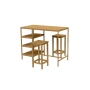 Zestaw Barowo -Jadalniany z Drewna Litego Dębowego Stół Barowy + 2 Taborety Model ZETS-25