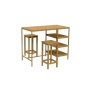 Zestaw Barowo -Jadalniany z Drewna Litego Dębowego Stół Barowy + 2 Taborety Model ZETS-25