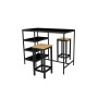 Zestaw Barowo - Jadalniany z Metalu , Blat Czarny Płyta MDF  Stół +2 Taborety Model  ZETS-21