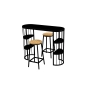 Zestaw Barowo - Jadalniany z Metalu , Blat Czarny Płyta MDF  Stół +2 Taborety Model  ZETS-35