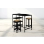 Zestaw Barowo - Jadalniany z Metalu , Blat Czarny Płyta MDF  Stół +2 Taborety Model  ZETS-21