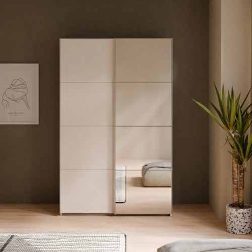 Szafa ubraniowa z lustrem 120 cm Kolor Piaskowy