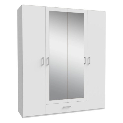 Szafa z lustrem 180 cm z szufladą Biała